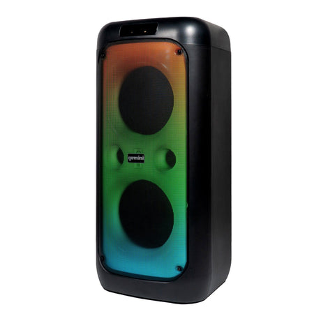 Gemini GGO Series Portable Bluetooth TWS Dual-Woofer Karaoke Boom Box with Lights, Microphone, and Remote, Black, GGO-2650L