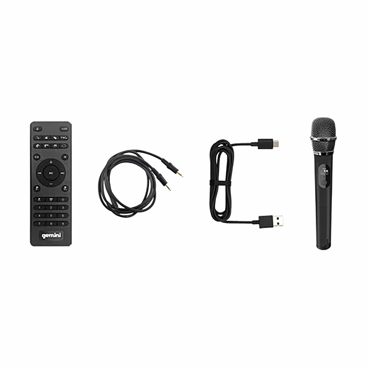 Gemini GGO Series Portable Bluetooth TWS Dual-Woofer Karaoke Boom Box with Lights, Microphone, and Remote, Black, GGO-2650L