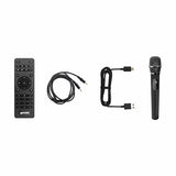 Gemini GGO Series Portable Bluetooth TWS Dual-Woofer Karaoke Boom Box with Lights, Microphone, and Remote, Black, GGO-2650L