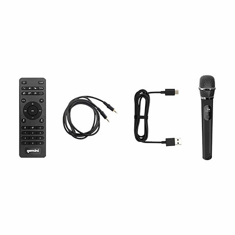 Gemini GGO Series Portable Bluetooth TWS Dual-Woofer Karaoke Boom Box with Lights, Microphone, and Remote, Black, GGO-2650L