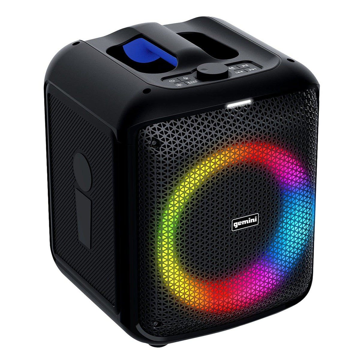 Gemini GGO Series Portable Bluetooth TWS Karaoke Speaker with Lights, Microphone, and Remote, Black, GGO-650L