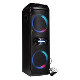 Gemini Portable Bluetooth TWS Speaker with LED Party Lighting and Wired Microphone, Black, GHK-2800