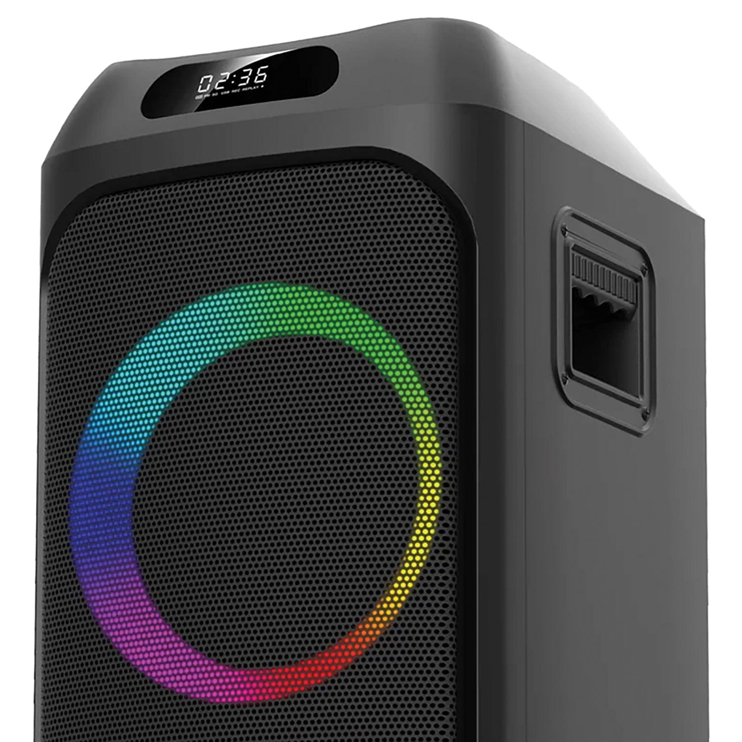 Gemini Portable Bluetooth TWS Speaker with LED Party Lighting and Wired Microphone, Black, GHK-2800