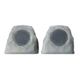 Gemini GHRK-500LTMS Solar Bluetooth TWS 30-Watt-Peak Outdoor Rock Speaker with LED Lighting, 2 Pack