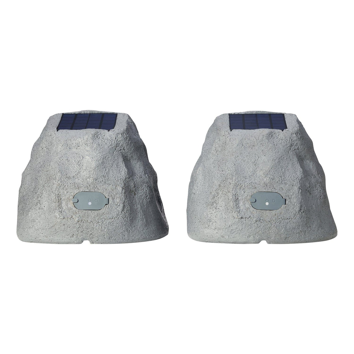 Gemini GHRK-500LTMS Solar Bluetooth TWS 30-Watt-Peak Outdoor Rock Speaker with LED Lighting, 2 Pack