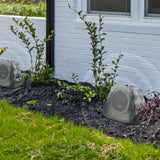 Gemini GHRK-500LTMS Solar Bluetooth TWS 30-Watt-Peak Outdoor Rock Speaker with LED Lighting, 2 Pack