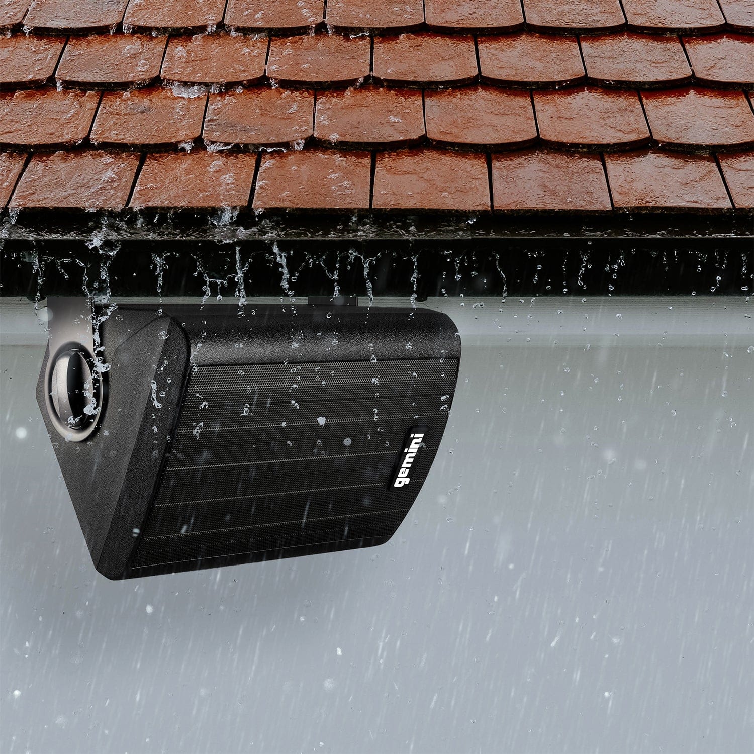 Gemini GHSI Series GHSI-W650BT-PR Outdoor Bluetooth 300-Watt-Peak Outdoor Speaker Set with Mounting Brackets and Remote, 2 Count, Black