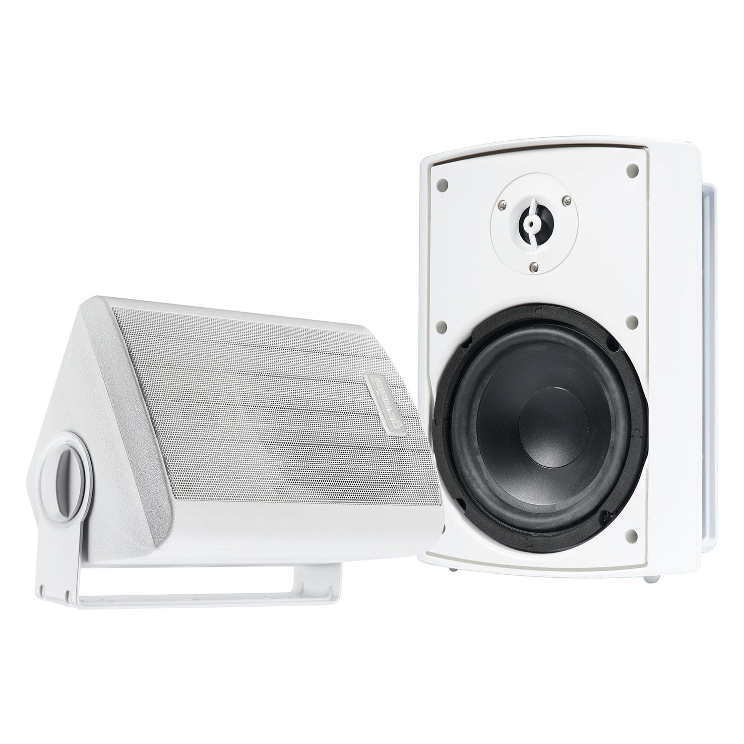 Gemini GHSI Series GHSI-W650BT-PR Outdoor Bluetooth 300-Watt-Peak Outdoor Speaker Set with Mounting Brackets and Remote, 2 Count, White