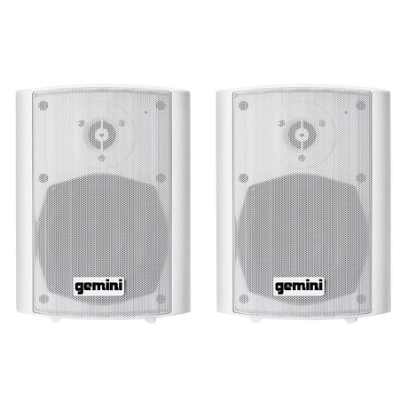 Gemini GHSI Series GHSI-W650BT-PR Outdoor Bluetooth 300-Watt-Peak Outdoor Speaker Set with Mounting Brackets and Remote, 2 Count, White