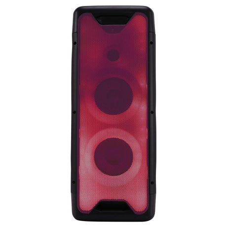 Gemini GLS Series Portable Bluetooth  Dual-Woofer Speaker System with LED Lights, Microphone, and Remote, True Wireless, Black, GLS-550