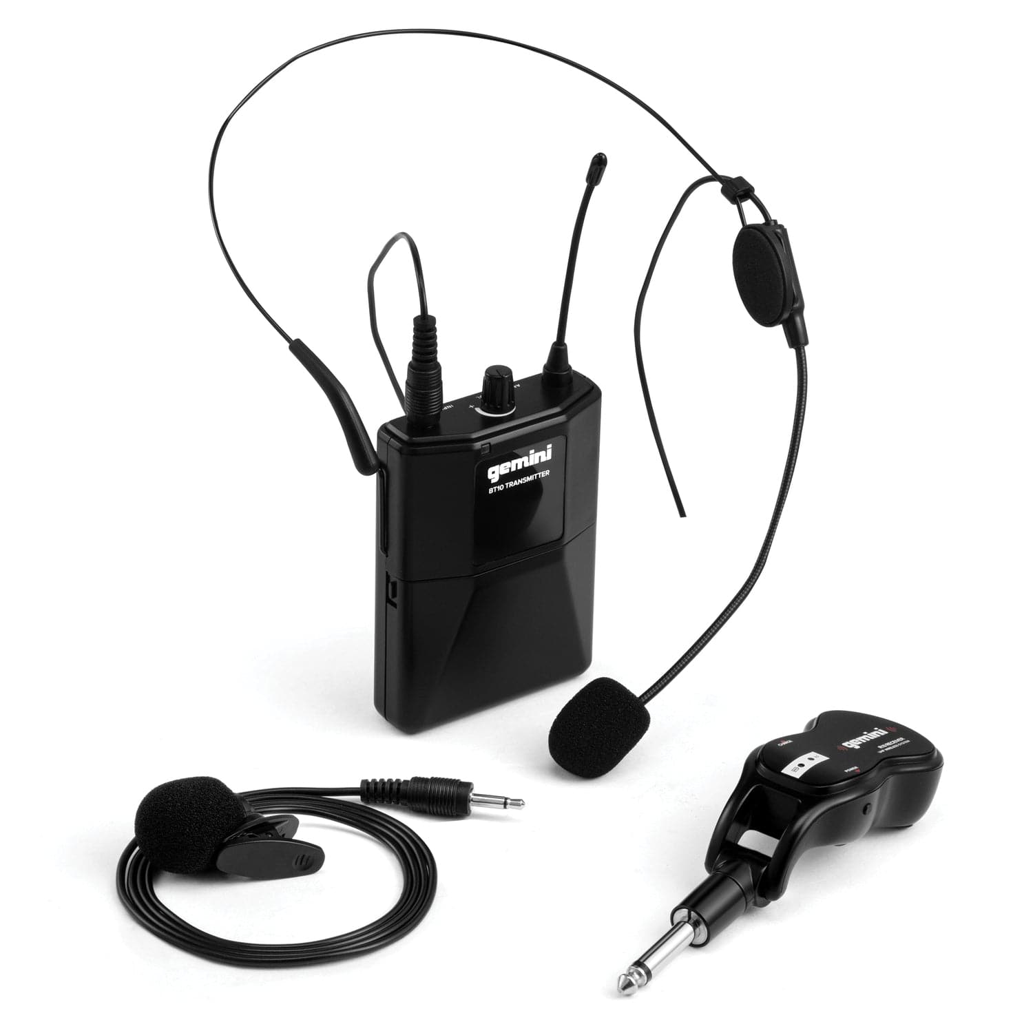 Gemini GMU-HSL100 UHF Single-Channel Wireless Microphone System with Headset Microphone and Lavalier Microphone
