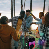 Gemini GPLT Series 360° Portable Bluetooth True Wireless Speaker System with LED Lights, Microphone, and Remote, Black, GPLT-360