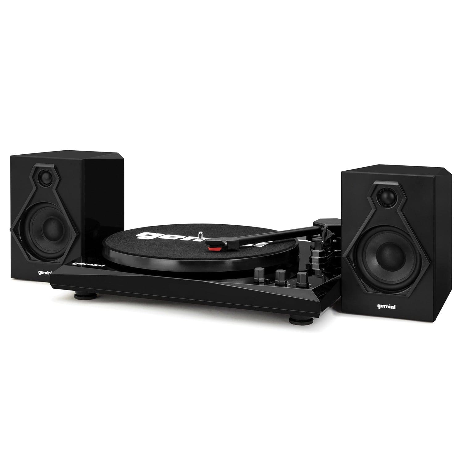 Gemini TT-900B Belt-Drive 3-Speed Turntable System with Bluetooth and Stereo Speakers, Black