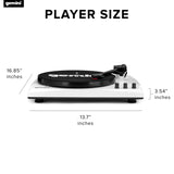 Gemini TT-900B Belt-Drive 3-Speed Turntable System with Bluetooth and Stereo Speakers, White
