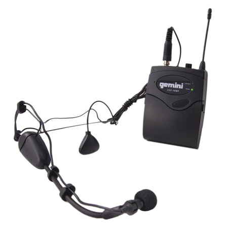 Gemini UHF-01HL-F2 UHF Single-Channel Wireless Microphone System with Headset and Lavalier Microphones