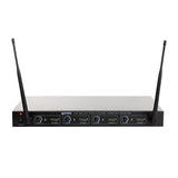 Gemini UHF-04M-S1234 UHF 4-Channel Wireless Microphone System with 4 Handheld Microphones and Receiver