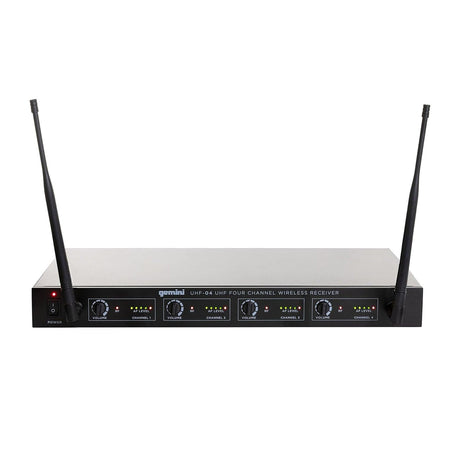 Gemini UHF-04M-S1234 UHF 4-Channel Wireless Microphone System with 4 Handheld Microphones and Receiver