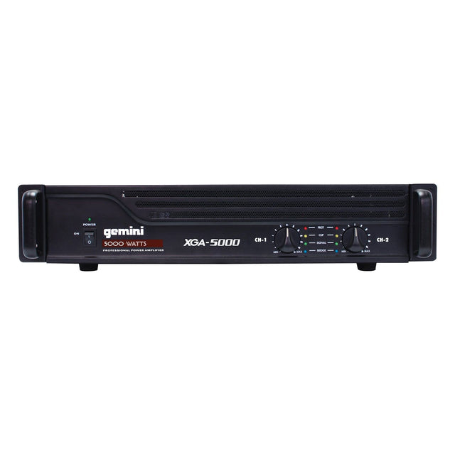 Gemini 5000-Watt-Peak 2.0-Channel Bridgeable Rack-Mountable Professional Power Amplifier for PA Systems and DJ Rigs, XGA-5000