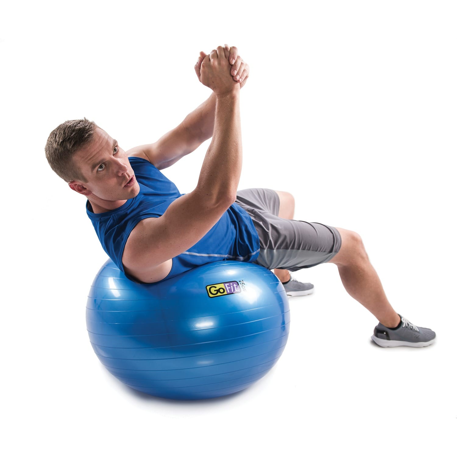 GoFit Pro Grade Stability Guide Ball with Pump, 55cm, Blue
