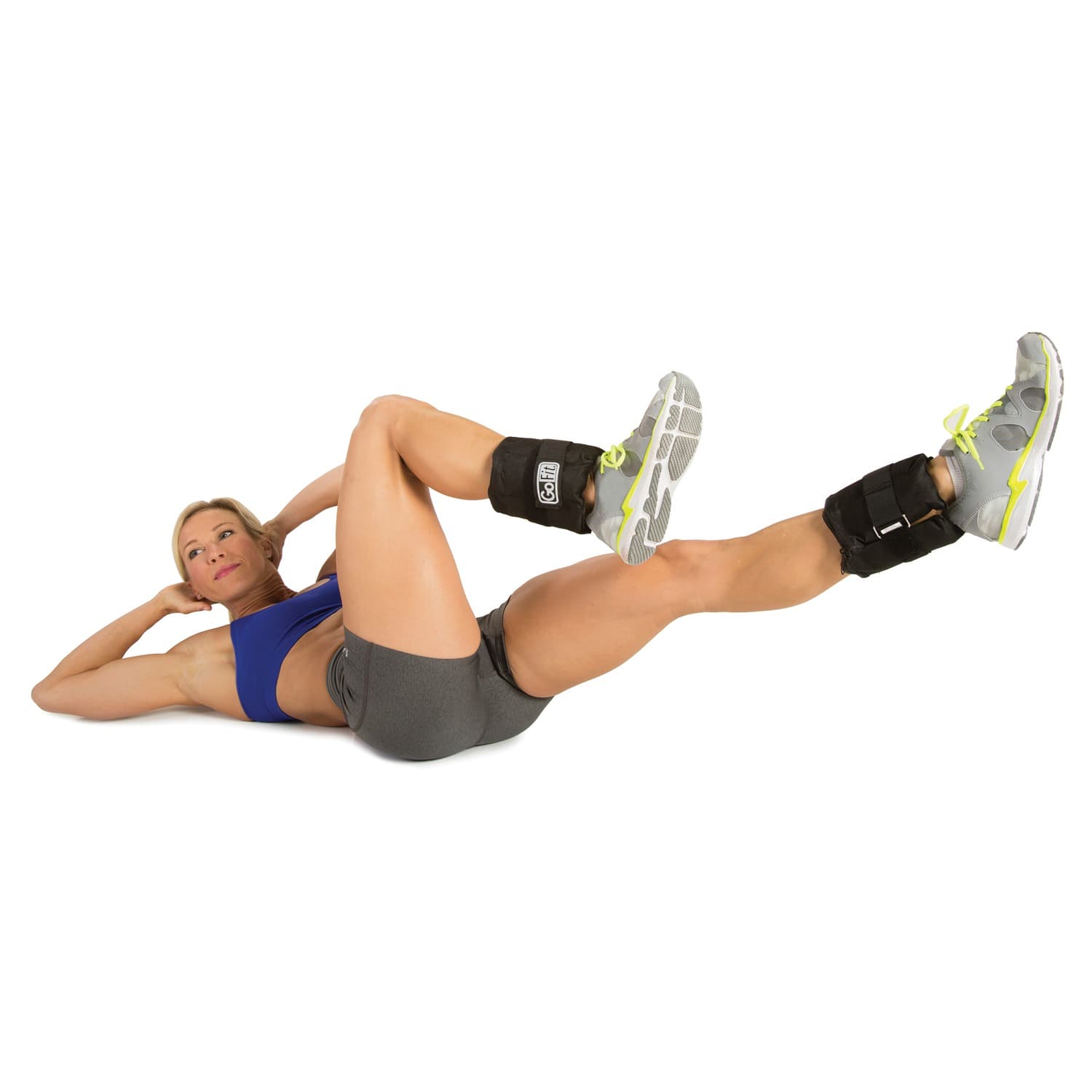 GoFit 5-Level Adjustable Ankle Weights, 2 Pack, 1lbs to 5lbs