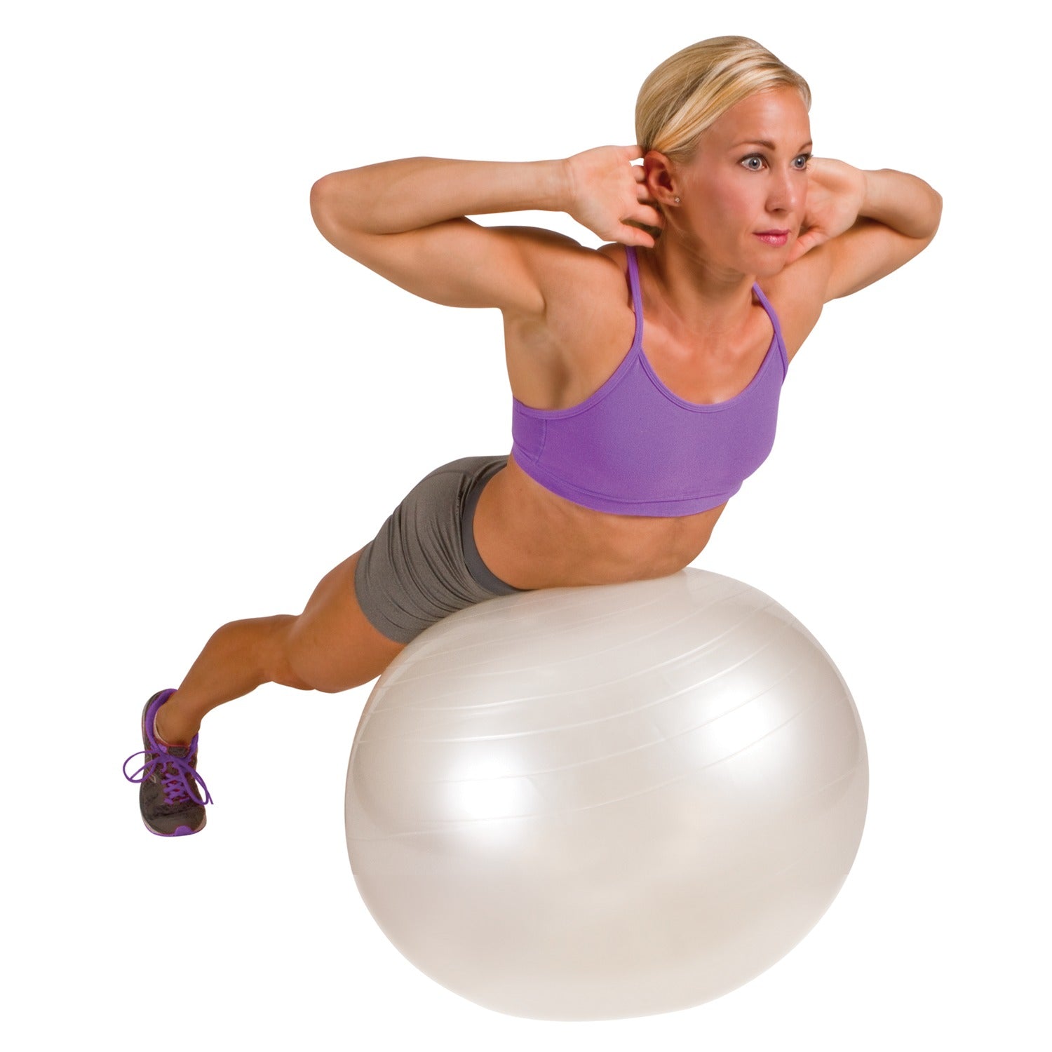 GoFit Stability Ball with Pump, 65cm, White