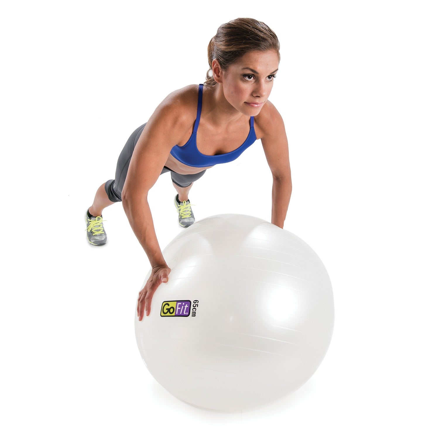 GoFit Stability Ball with Pump, 65cm, White
