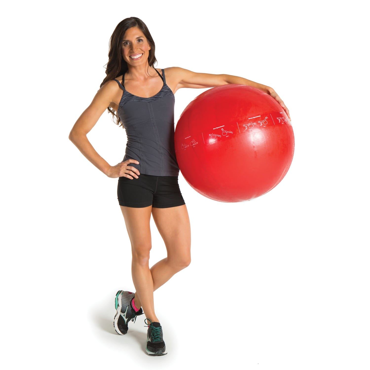 GoFit Pro Grade Stability Guide Ball with Pump, 65cm, Red