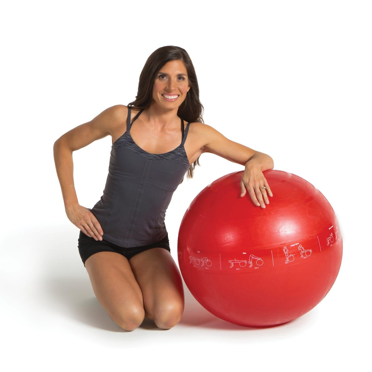 GoFit Pro Grade Stability Guide Ball with Pump, 65cm, Red