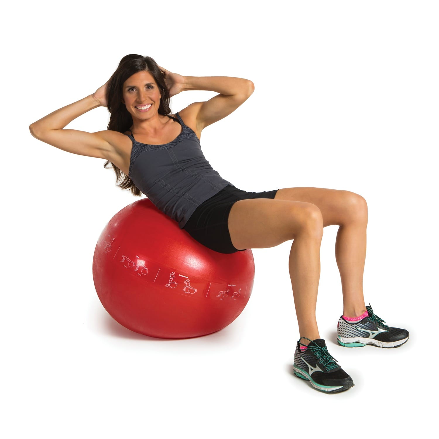 GoFit Pro Grade Stability Guide Ball with Pump, 65cm, Red