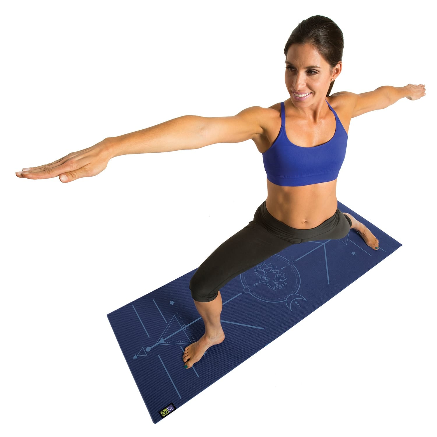 GoFit AlignMat Body-Alignment Yoga Mat, Blue