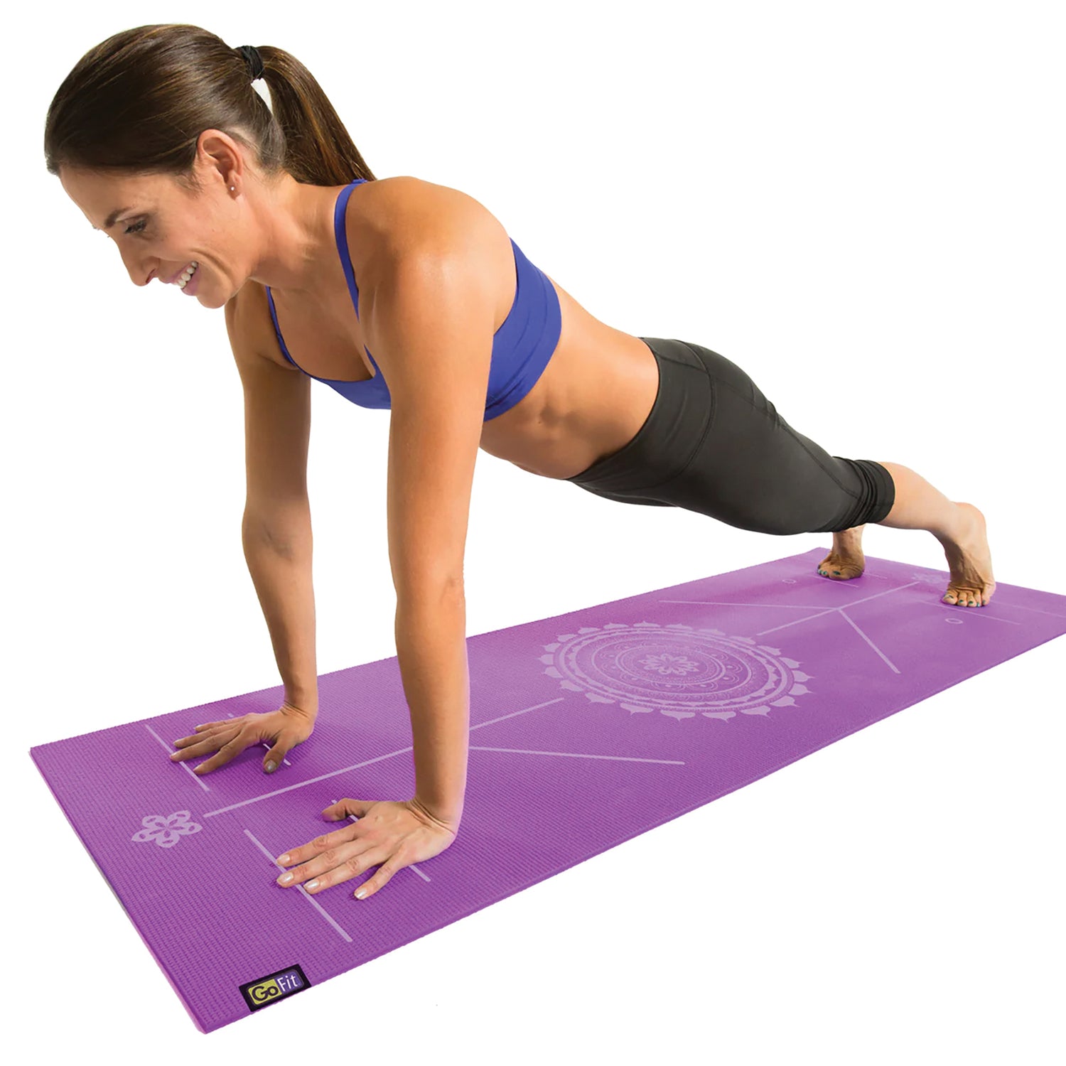GoFit AlignMat Body-Alignment Yoga Mat, Purple