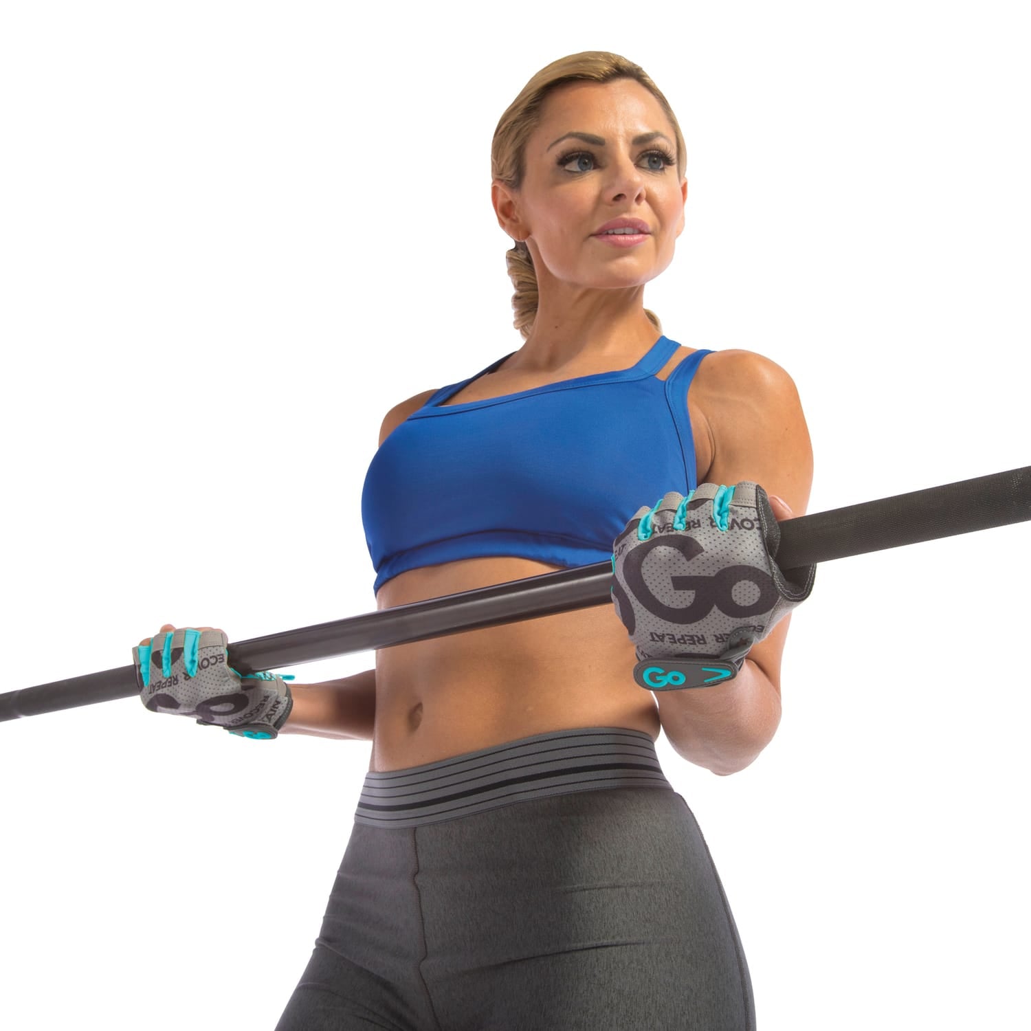 GoFit Women's Pro Trainer Gloves with Padded Go-Tac Palm, Small, Teal