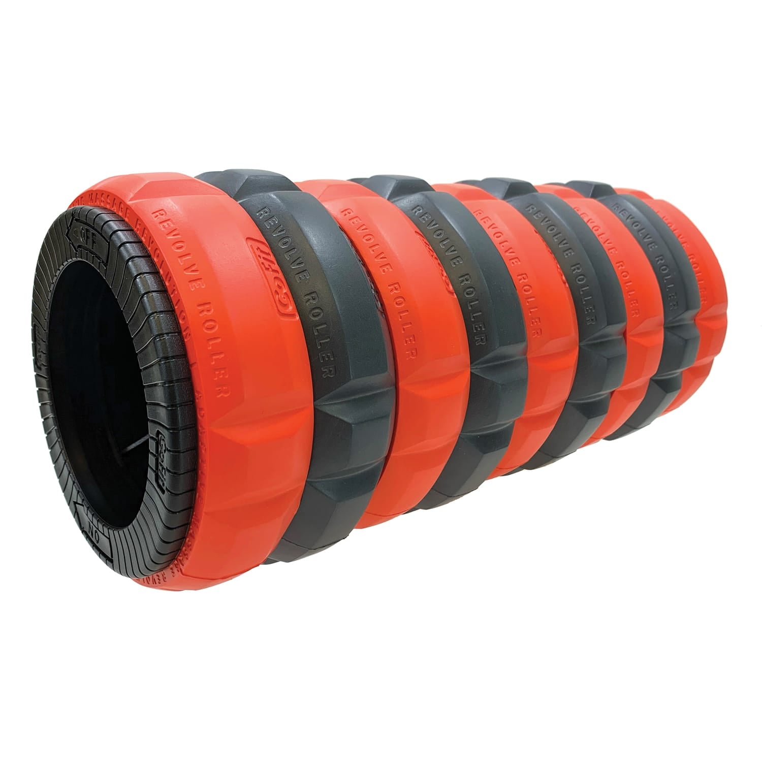GoFit Revolve Roller with Adaptive Massage Rings, 4 Medium Profile and 5 Low Profile