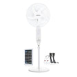 Airbro 16-In. Portable Rechargeable 70° Oscillating Stand Fan with Power Bank, 3 Speed, 1200 CFM, 5 Blades, LED, Max 20 Hours Run Time, Solar, Remote