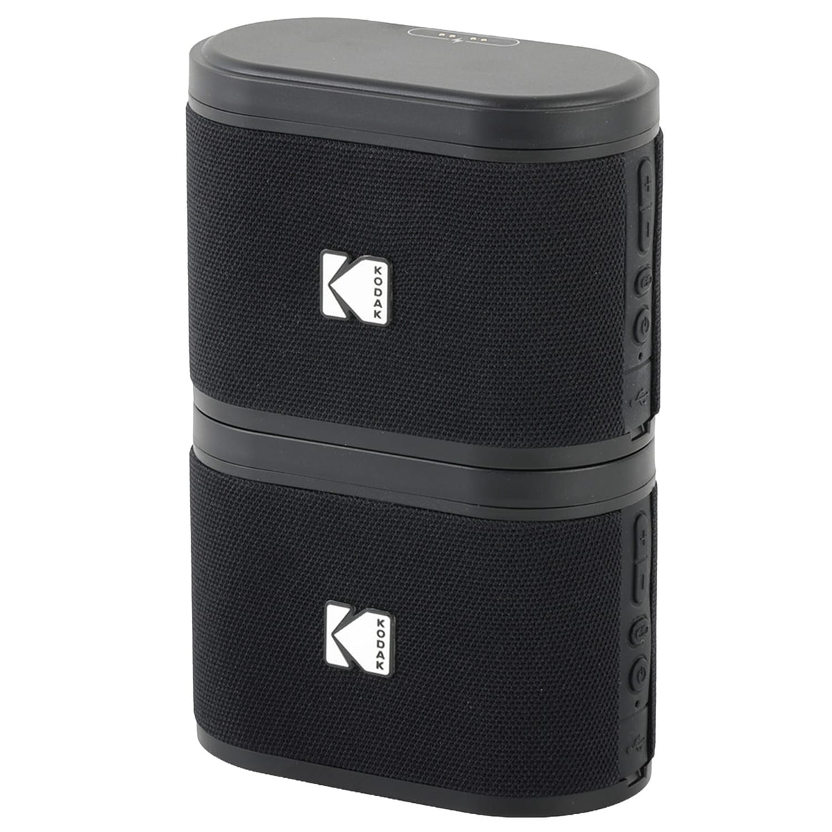 Kodak SoundBrix 2-Piece Portable Rechargeable Bluetooth Speaker System with TWS, Magnetic Docking, up to 5 Hours Play Time, Bass Black