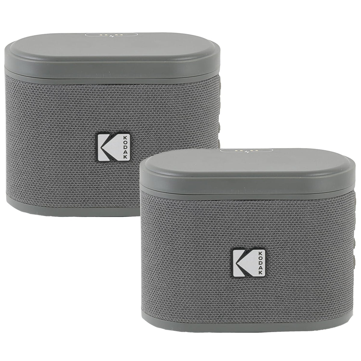 Kodak SoundBrix 2-Piece Portable Rechargeable Bluetooth Speaker System with TWS, Magnetic Docking, up to 5 Hours Play Time, Treble Gray