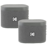 Kodak SoundBrix 2-Piece Portable Rechargeable Bluetooth Speaker System with TWS, Magnetic Docking, up to 5 Hours Play Time, Treble Gray