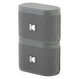 Kodak SoundBrix 2-Piece Portable Rechargeable Bluetooth Speaker System with TWS, Magnetic Docking, up to 5 Hours Play Time, Treble Gray
