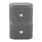 Kodak SoundBrix 2-Piece Portable Rechargeable Bluetooth Speaker System with TWS, Magnetic Docking, up to 5 Hours Play Time, Treble Gray