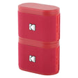 Kodak SoundBrix 2-Piece Portable Rechargeable Bluetooth Speaker System with TWS, Magnetic Docking, up to 5 Hours Play Time, Reverb Red