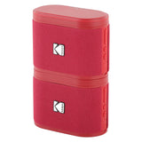 Kodak SoundBrix 2-Piece Portable Rechargeable Bluetooth Speaker System with TWS, Magnetic Docking, up to 5 Hours Play Time, Reverb Red