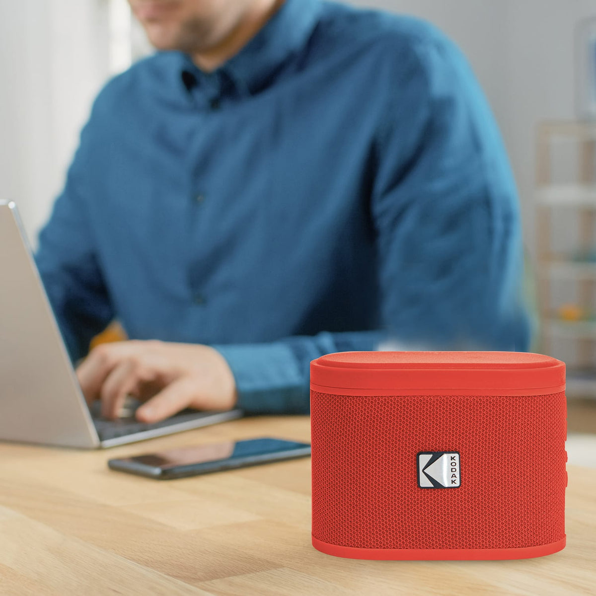 Kodak SoundBrix 2-Piece Portable Rechargeable Bluetooth Speaker System with TWS, Magnetic Docking, up to 5 Hours Play Time, Reverb Red