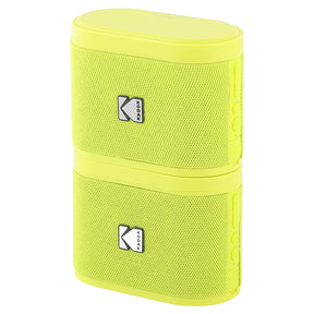 Kodak SoundBrix 2-Piece Portable Rechargeable Bluetooth Speaker System with TWS, Magnetic Docking, up to 5 Hours Play Time, Yellin' Yellow