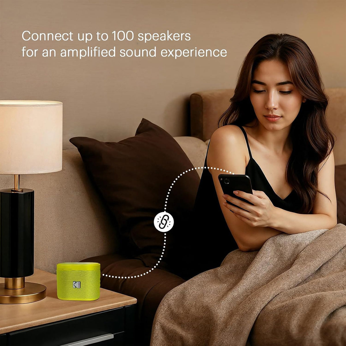 Kodak SoundBrix 2-Piece Portable Rechargeable Bluetooth Speaker System with TWS, Magnetic Docking, up to 5 Hours Play Time, Yellin' Yellow