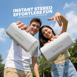 Kodak SoundBrix Plus 2-Piece Portable Rechargeable Bluetooth Speaker System, TWS, Magnetic Docking, IPX4, up to 5 Hours Play Time, Glacier White