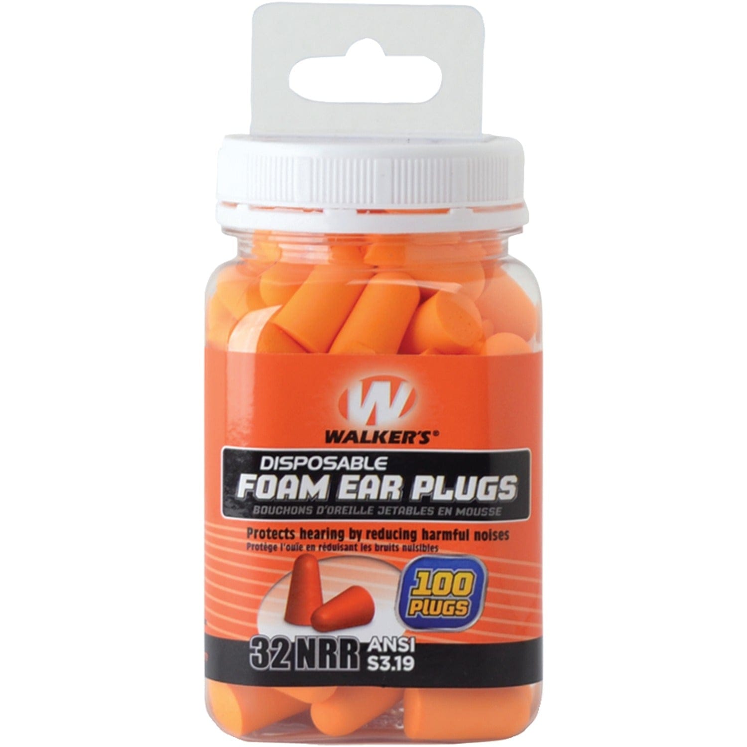 Walker's Game Ear Foam Ear Plugs, 100-ct Jar