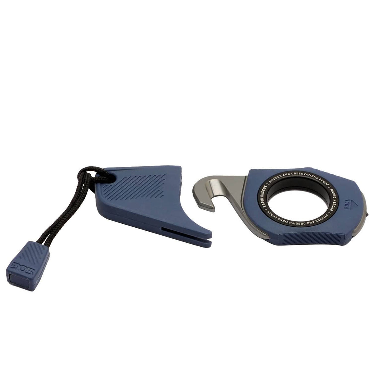 SOG Rapid Rescue Pocket Seatbelt Cutter and Glass Breaker with Removable Sheath, Midnight Blue