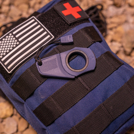 SOG Rapid Rescue Pocket Seatbelt Cutter and Glass Breaker with Removable Sheath, Midnight Blue