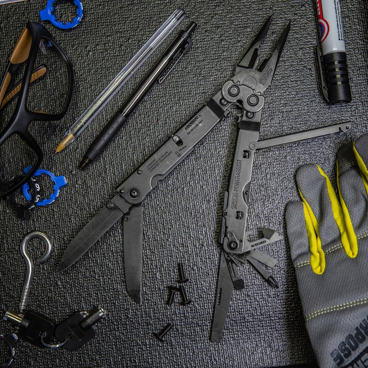 SOG PowerAssist 16-in-1 Multi-Tool with Nylon Pouch, Black Oxide