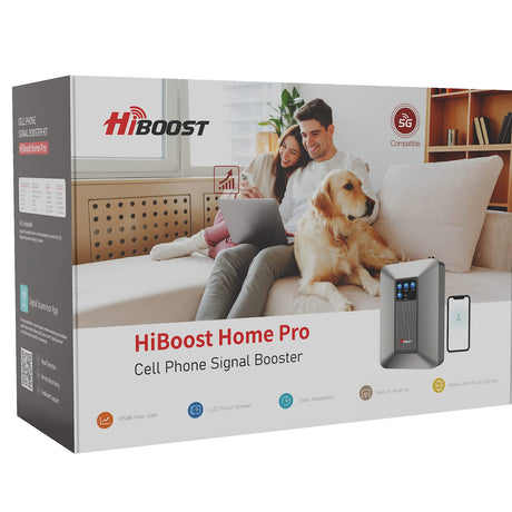 HiBoost Home Pro In-Building Cellular Signal Booster for Home and Office Buildings up to 4000 Sq. Ft., 5G, F10GIB5SBTW